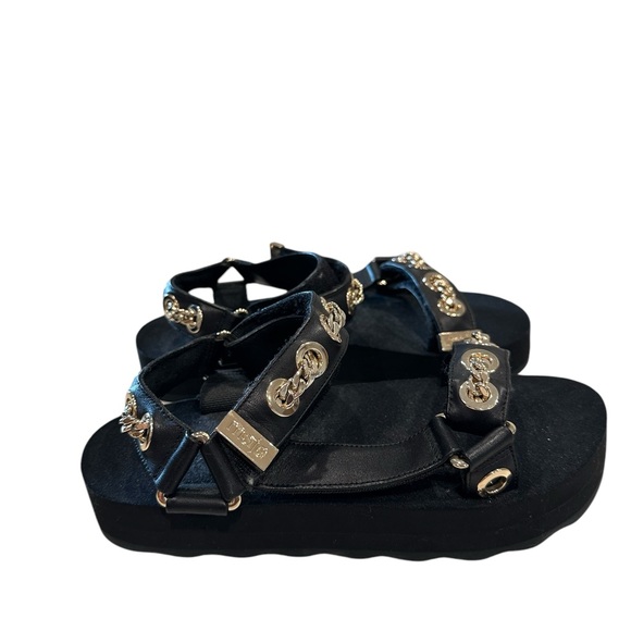 Maje Frankie Chain-Embellished Leather Sandals Size 36 - Picture 8 of 11